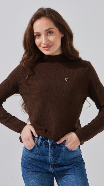 Купить Джемпер однотонный женский 610 One Size Коричневый Артикул: 2000991038578 Фото №1