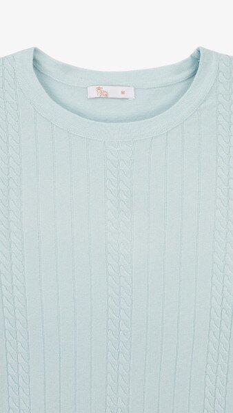 Купить Джемпер однотонный женский On me 022 XL Голубой Артикул: 2000999183744 Фото №9