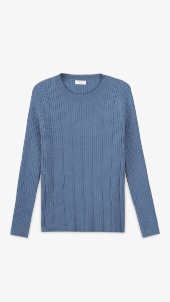 Купить Джемпер однотонный женский On me 98107-1 One Size Джинсовый Артикул: 2000999154416 Фото №7