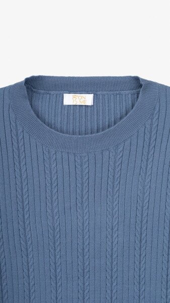 Купить Джемпер однотонный женский On me 98107-1 One Size Джинсовый Артикул: 2000999154416 Фото №8