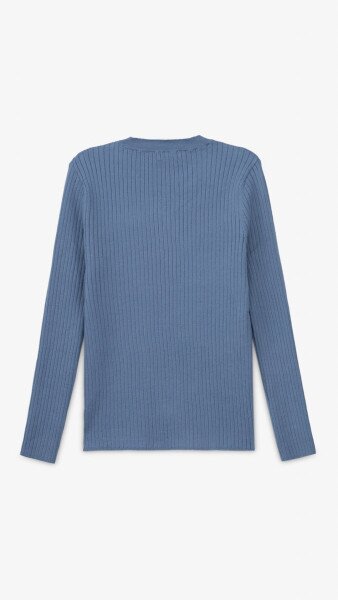 Купить Джемпер однотонный женский On me 98107-1 One Size Джинсовый Артикул: 2000999154416 Фото №10