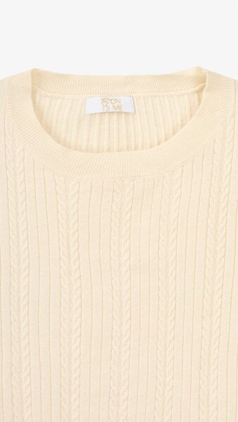 Купить Джемпер однотонный женский On me 98107-1 One Size Молочный Артикул: 2000999154409 Фото №8