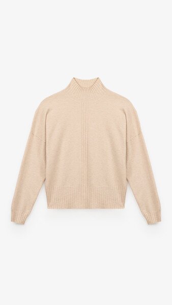 Купить Джемпер однотонный женский On me M2822-1 One Size Бежевый Артикул: 2000999153617 Фото №7