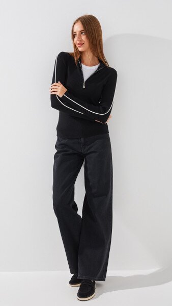 Купить Джемпер однотонный женский On me T2399-1 XL Черный Артикул: 2000999153358 Фото №2