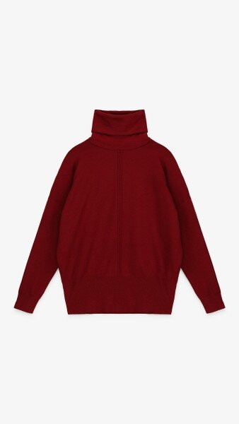 Купить Джемпер однотонный женский On me YT2609 One Size Бордовый Артикул: 2000999154911 Фото №6