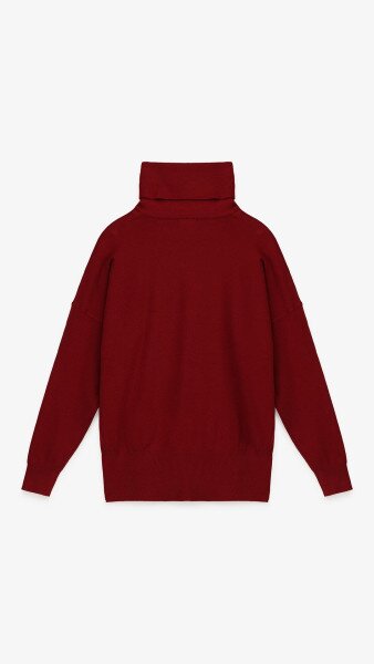 Купить Джемпер однотонный женский On me YT2609 One Size Бордовый Артикул: 2000999154911 Фото №9