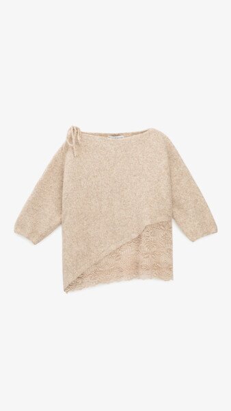 Купити Джемпер однотонний жіночий Pomella 2661 One Size Бежевий Артикул: 2000999492761 Фото №8