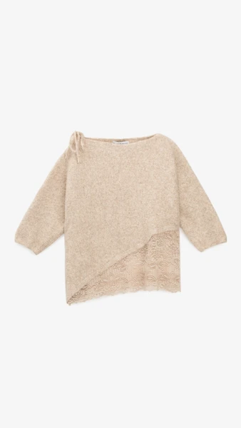 Купить Джемпер однотонный женский Pomella 2661 One Size Бежевый Артикул: 2000999492761 Фото №8