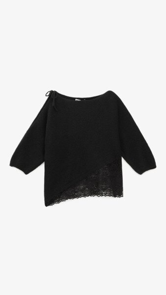 Купить Джемпер однотонный женский Pomella 2661 One Size Черный Артикул: 2000999492754 Фото №7