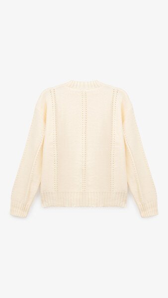 Купить Джемпер однотонный женский RB-20 One Size Молочный Артикул: 2000999206658 Фото №10