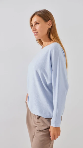 Джемпер однотонный женский YT15632 One Size Голубой  Фото №2