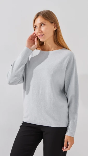 Джемпер однотонный женский YT15632 One Size Серый  Фото №2