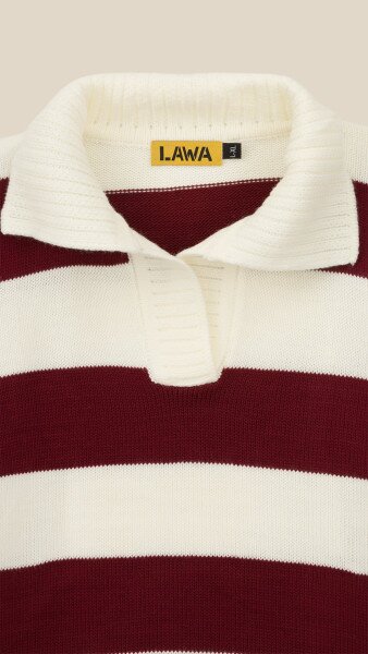 Купить Джемпер с узором женский LAWA WTC08682 L/XL Бордово-молочный Артикул: 2000999284564 Фото №8