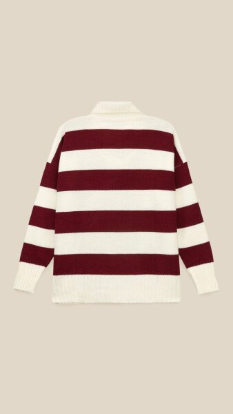 Купить Джемпер с узором женский LAWA WTC08682 L/XL Бордово-молочный Артикул: 2000999284564 Фото №10