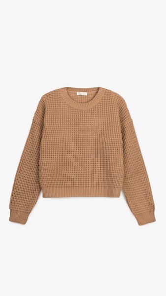 Купить Джемпер однотонный женский On me 225004 One Size Бежевый Артикул: 2000990151223 Фото №6