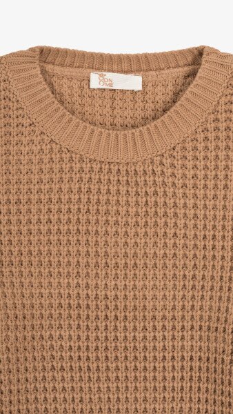 Купить Джемпер однотонный женский On me 225004 One Size Бежевый Артикул: 2000990151223 Фото №7