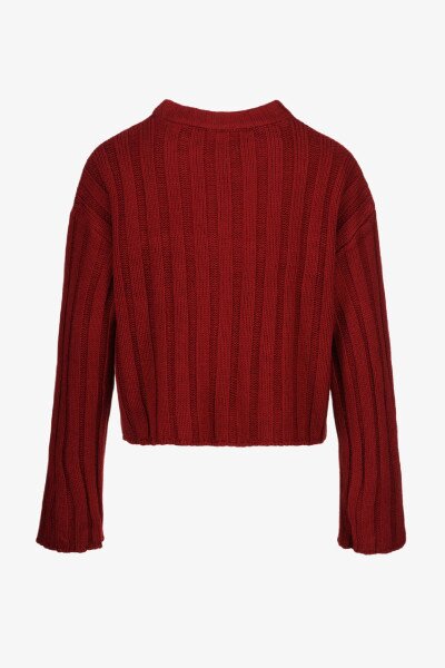 Купить Джемпер однотонный женский Pomella 2256 One Size Бордовый Артикул: 2000990849861 Фото №8