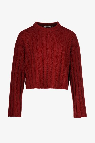 Купить Джемпер однотонный женский Pomella 2256 One Size Бордовый Артикул: 2000990849861 Фото №6