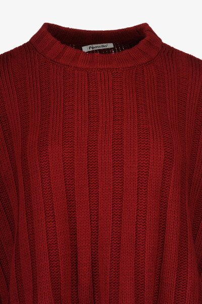 Купить Джемпер однотонный женский Pomella 2256 One Size Бордовый Артикул: 2000990849861 Фото №7