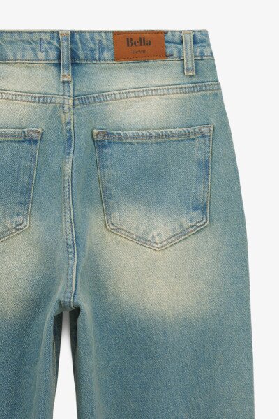 Купить Джинсы Mom Fit женские Zeo Basic 4155 34 Синий Артикул: 2000990955197 Фото №7