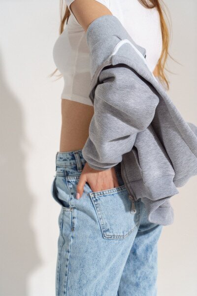 Купить Джинсы Mom Fit женские Karol 23543 38 Голубой (2000990360625D) Артикул: 2000990360625 Фото №3