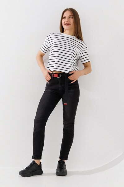 Купить Джинсы Mom Fit женские Zeo Basic 2260 36 Черный Артикул: 2000990956217 Фото №1