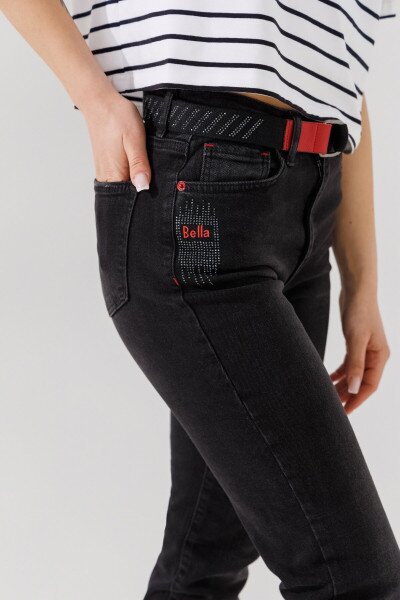 Купить Джинсы Mom Fit женские Zeo Basic 2260 36 Черный Артикул: 2000990956217 Фото №3