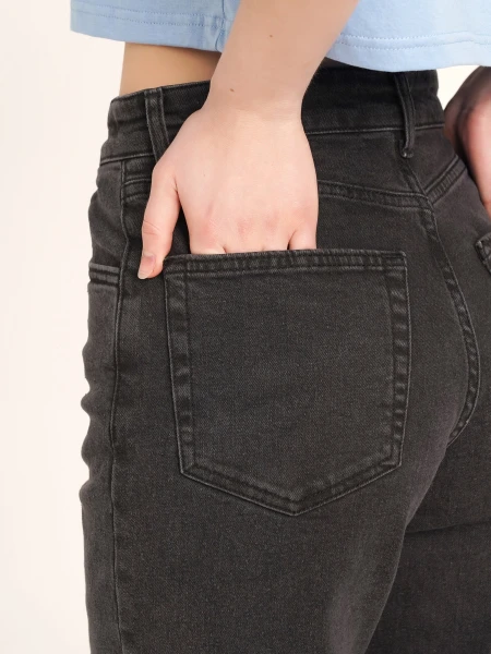 Джинсы Regular fit женские LAWA WBC02367 34 Графитовый  Фото №3