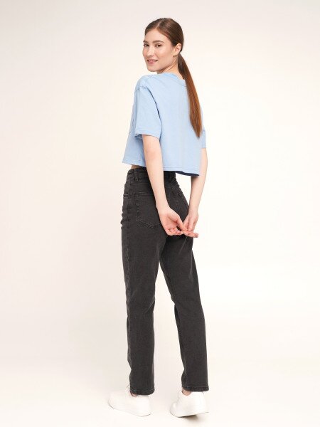 Купить Джинсы Regular fit женские LAWA WBC02367 34 Графитовый Артикул: 2000990481351 Фото №2