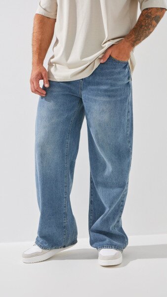 Купить Джинсы Baggy Fit мужские  W013 28 Синий Артикул: 2000999191572 Фото №2
