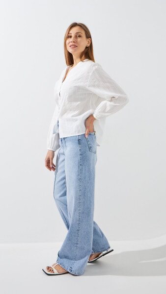 Купить Джинсы Baggy женские GENUA G01107-0022 40 Голубой Артикул: 2000999532764 Фото №3
