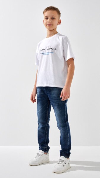 Купить Джинсы Joggers для мальчика Неслухнянки HB-8956 140 см Синий Артикул: 2000999165757 Фото №2