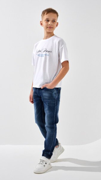 Купить Джинсы Joggers для мальчика Неслухнянки HB-8956 140 см Синий Артикул: 2000999165757 Фото №3