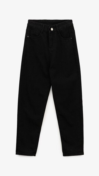 Купить Джинсы Mom Fit женские 1908 M Черный Артикул: 2000999193156 Фото №7