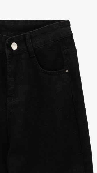 Купить Джинсы Mom Fit женские 1908 M Черный Артикул: 2000999193156 Фото №8