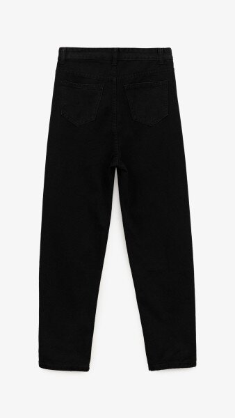 Купить Джинсы Mom Fit женские 1908 M Черный Артикул: 2000999193156 Фото №11