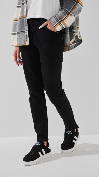 Купить Джинсы Mom Fit женские 3017 25 Черный Артикул: 2000999186509 Фото №4