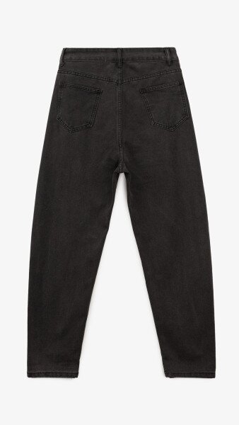 Купить Джинсы однотонные Mom Fit женские 1907 L Серый Артикул: 2000999193095 Фото №11