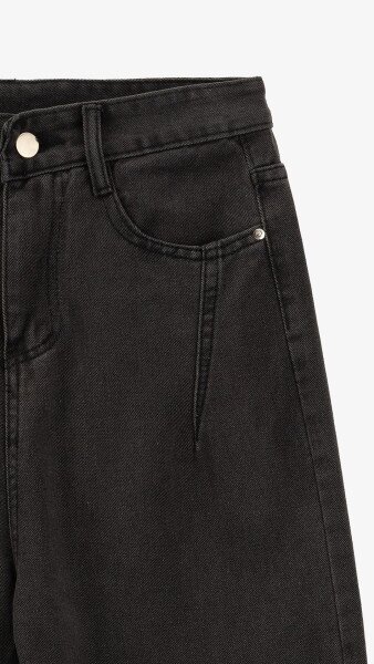 Купить Джинсы однотонные Mom Fit женские 1907 L Серый Артикул: 2000999193095 Фото №8
