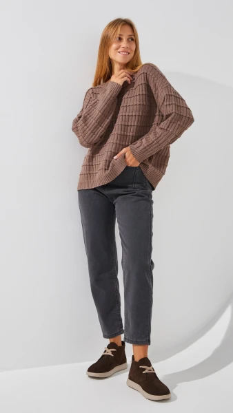 Джинсы однотонные Mom Fit женские 1907 3XL Серый  Фото №0