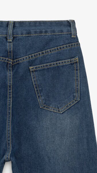 Купить Джинсы однотонные Mom Fit женские 1908 M Синий Артикул: 2000999193217 Фото №10