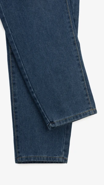 Купити Джинси однотонні Mom Fit жіночі 1908 2XL Синій Артикул: 2000999193248 Фото №9