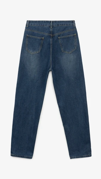 Купити Джинси однотонні Mom Fit жіночі 1908 2XL Синій Артикул: 2000999193248 Фото №11