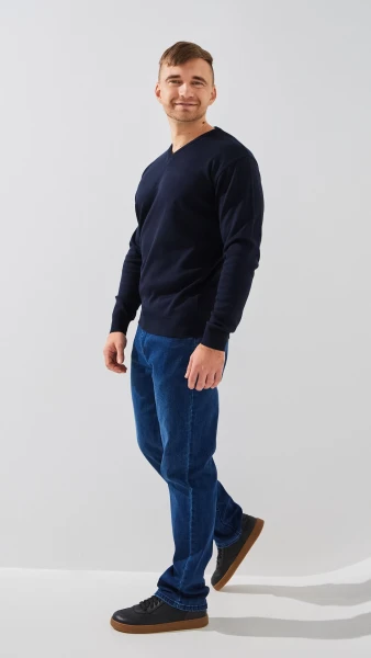 Купити Джинси Regular Fit чоловічі  HB500 31 Темно-синій Артикул: 2000999193736 Фото №3