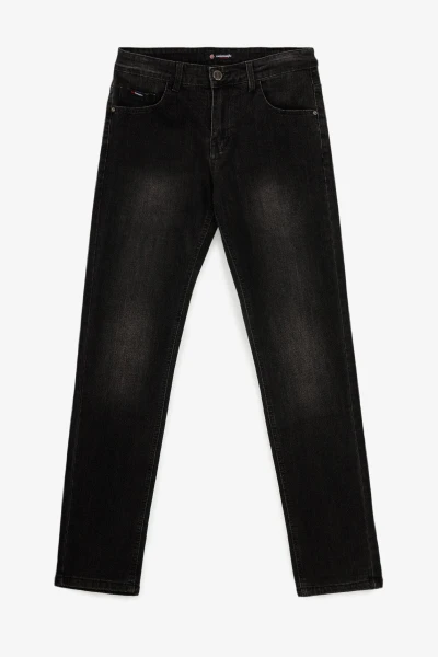 Джинсы Slim Fit мужские W008-5 29 Темно- серый  Фото №5