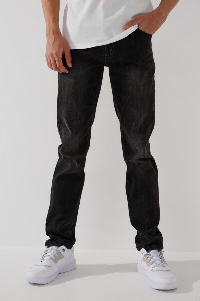 Купить Джинсы Slim Fit мужские W008-5 29 Темно- серый Артикул: 2000991039254 Фото №1