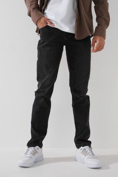 Купить Джинсы Slim Fit мужские W008- 6 29 Темно-серый Артикул: 2000991039339 Фото №1