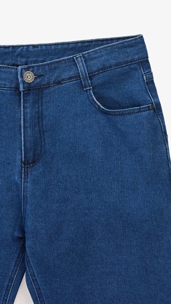 Купить Джинсы Slim Fit однотонные мужские 902 31 Синий Артикул: 2000999453571 Фото №7