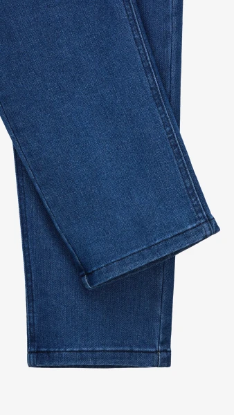 Купить Джинсы Slim Fit однотонные мужские 902 30 Синий Артикул: 2000999453564 Фото №8