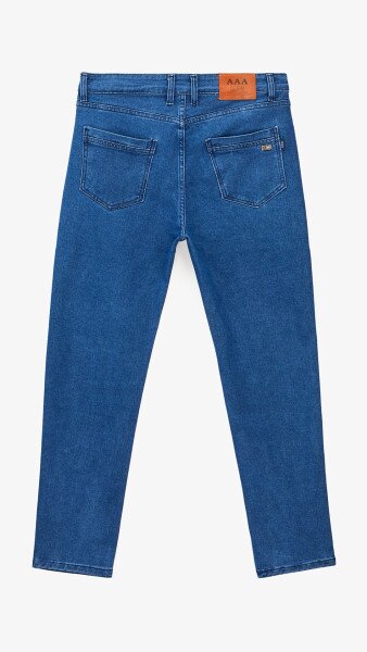 Купить Джинсы Slim Fit однотонные мужские 903 29 Синий Артикул: 2000999453472 Фото №11